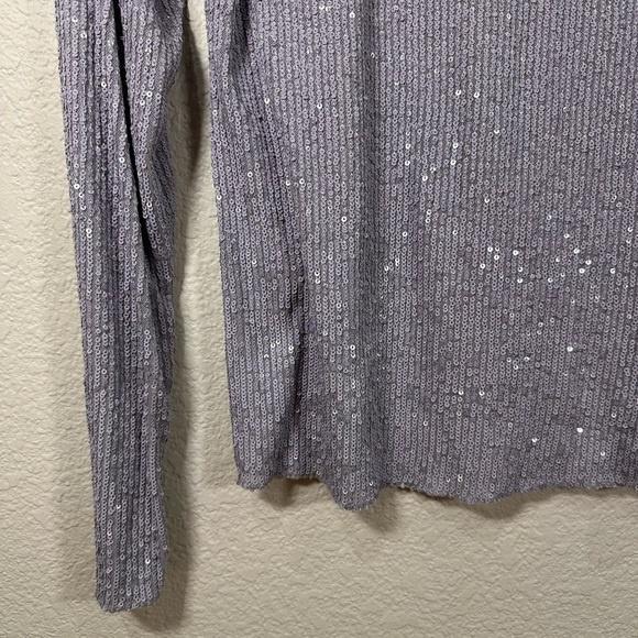 Free People Lavender Sequin Blouse Large - Picture 4 of 8